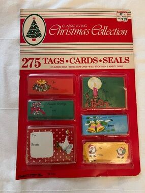 Vintage Christmas Gift Tags Cards Seals NOS Crafting Ephemera Eureka Classic